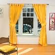 Indo Yellow Tab Top Sari Sheer Curtain (43 in. x 84 in.) with matching tieback