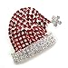 SoulBreezeCollection Christmas Pin Santa Clause St. Nick Hat Brooch Winter Xmas Rhinestones Jewelry