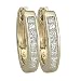 14K Yellow Gold 1/4 ct. Princess Cut Diamond Huggie Earrings
