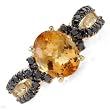 FPJ Stylish Ring With 2.10ctw Precious Stones - Genuine Diamonds and Citrine Beautifully Designed in Yellow Gold - Certificate Available.