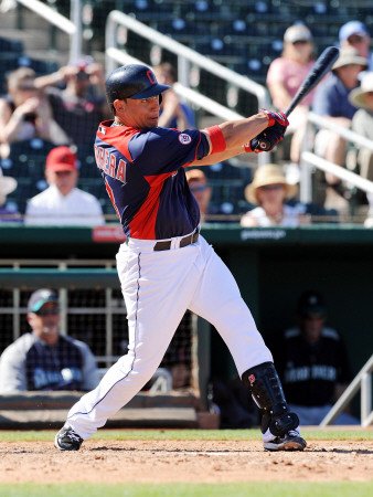 Seattle Mariners v Cleveland Indians, GOODYEAR, AZ - MARCH 11: Asdrubal Cabrera Photographic Poster Print by Norm Hall, 18x24