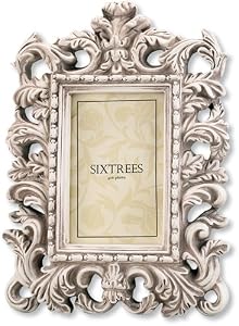 Segura Shabby Distressed White Open Scrollwork Picture Frame 4x6