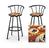 2 Washington Red Skins NFL Football Themed Specialty / Custom Black Barstoo ....