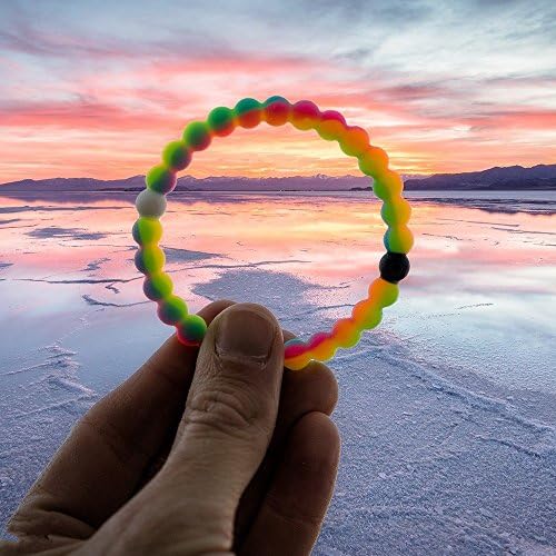 Neon Silicone Beaded Bracelet Bangle Mud From Dead Sea Water and Mt Everest Limited Edition