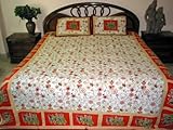 Cotton Bedspreads Red Bed Linen Bedding Set 3pc Floral Print