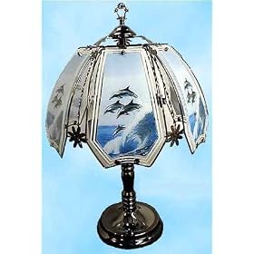 Dolphin Pair 23 Touch Lamp ET-DPN5 Select Base Finish: Polished Brass from Lava Lamps