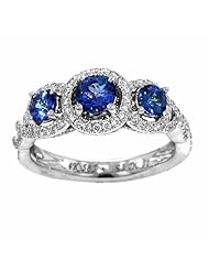 14K White Gold Tanzanite and Diamond Ring -- LIFETIME WARRANTY