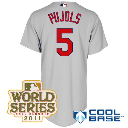 MLB Men's St.Louis Cardinals Albert Pujols Six Button Cool Base Authentic Road Jersey (Road Gray, 52/XX-Large)