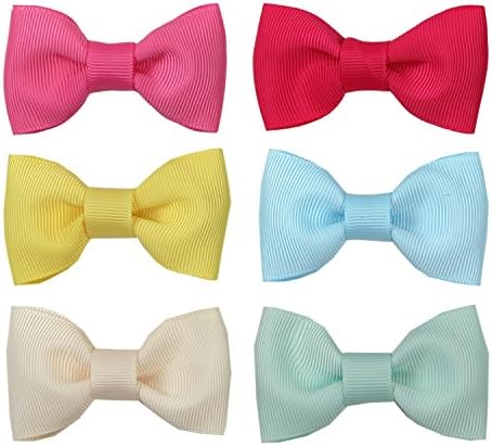 Pink Regina Hair clip for Girls Baby Multiple color Bow hairpin set 6 pics