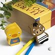 [Chicken & Wild Boar] - Card Holder / Wooden Clips / Wooden Clamps / Animal Clips