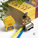 [Chicken & Wild Boar] - Card Holder / Wooden Clips / Wooden Clamps / Animal Clips