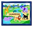 Wild Animals Large Gloss Navy Personalized Print