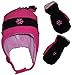 N'Ice Caps Girls Snow Embroidered Sherpa Lined Micro Fleece Hat and Mitten Set