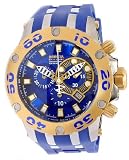 Two Tone Reserve Diver Chronograph Swiss Quartz Blue Dial Strap