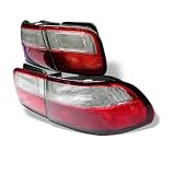 92-95 Honda Civic 2 4Dr Taillights - Red Clear 