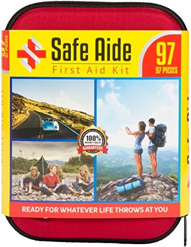 First Aid Kit - Auto First Aid Kit - Professional Medical Emergency Survival Kit - Perfect Car, Truck, Travel, Home, Camping, Hiking, Outdors, School and Office by Safe Aide