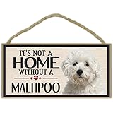 Wood Sign: It's Not A Home Without A MALTIPOO (MALTESE POODLE) | Dogs, Gifts