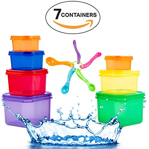 7 Piece Portion Control Containers w/ 5 FREE Measuring Spoons by Acuity Chef. Meal Planning Guide Included. Perfect for Weight Loss. Make a Healthy Lifestyle Choice Today
