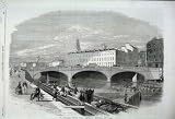 1861 ST PATRICKS BRIDGE CORK IRELAND SAILING BOAT RIVER