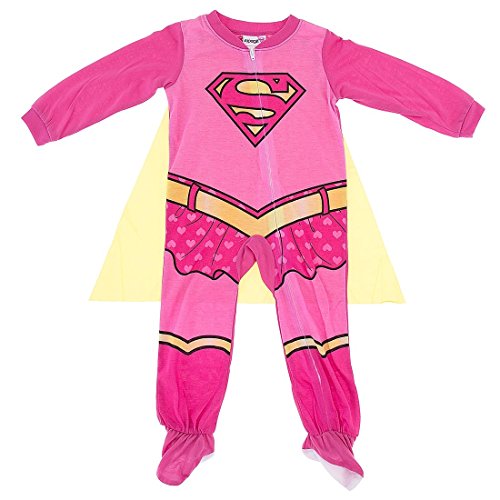 DC Comics Baby Girls' Supergirl Footed Sleeper With Cape