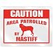 New  Caution : Area Patrolled By Mastiff  Parking Sign Dog