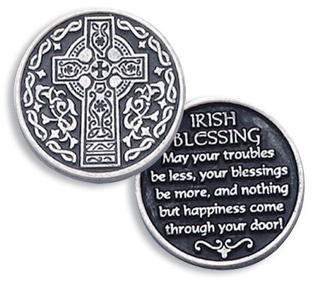 Irish Blessing Pewter Pocket Good luck Love Token Coin