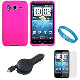 Hot Pink Rubberized Soft Silicone Skin Cover Case for AT&T Wireless New HTC ....