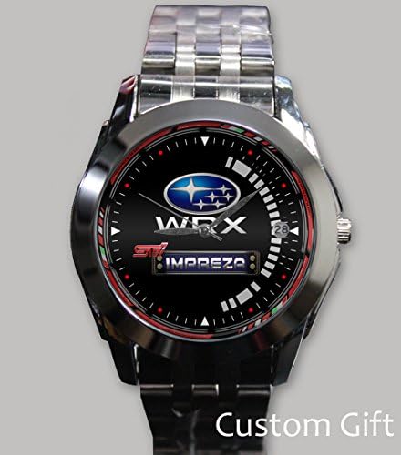 logo subaru impreza wrx custom Wristwatch Silver Alloy Band Stainless Steel Watch