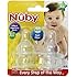 Nuby 4 Count Silicone Nipples, Clear, 6+ Months