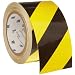 Brady 60' Length, 3" Width, B-950 Vinyl, Black And Yellow Color Striped Aisle Marking Tape, Legend (Black And Yellow Diagonal Stripes)