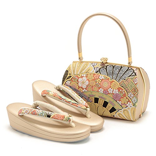 (キステ)Kisste 草履バッグセット ＜ 白梅謹製 ＞ 礼装用 Ｍサイズ ＜有職雪輪模様＞ 7-4-05243