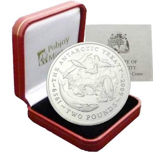 2009 British Antarctic Territory Sterling Silver Antarctic Treaty Coin-image