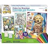 Dimensions Pencil by Number, Friendly Animals Variety Pack