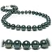 HinsonGayle 8.5-9.5mm Black Baroque Pearl Necklace on Sterling Siver 18 Inches