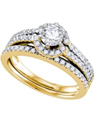 1.0CT DIAMOND 0.50CT CENTER ROUND BRIDAL SET