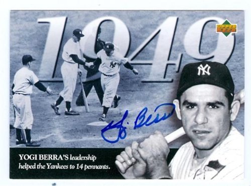 Yogi Berra autographed Baseball Card (New York Yankees) 1994 Upper Deck BAT Baseball Card #114 - Signed MLB Baseball Cards