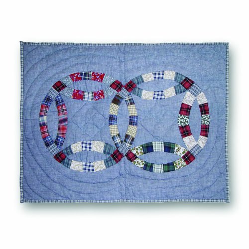 Patch Magic 27-Inch by 21-Inch Demin Double Wedding Ring Pillow Sham