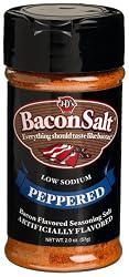 J&D's Peppered Bacon Salt, Low Sodium, 2-Ounce Bottle (Pack of 3)