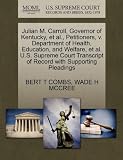 Julian M. Carroll, Governor of Kentucky, et al., Petitioners, v. Department of Health, Education, and Welfare, et al. U.S. Supreme Court Transcript of Record with Supporting Pleadings