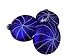 Pack of 3 Candy Fantasy Shatterproof Matte Blue Swirl Christmas Ornaments 4"