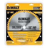 DEWALT DW3126 Series 20 12-Inch 60 Tooth ATB Thin Kerf Crosscutting Miter Saw Blade with 1-Inch Arbor