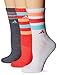 adidas Women's Cushioned Crew Socks (3 Pack), One Size, White/Onix-Lt Onix Marl/Shock Red/Blue Zest/Sun Glow