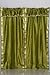 Pair Olive Green sari curtains with attached beaded valance