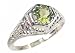 14k White Gold Edwardian Style Filigree Peridot Ring