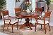 5pc Oak Finish Wood Round Dining Table & 4 Chairs Set w/Casters