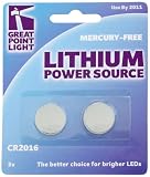 Review Great Point Light GP-07-00-01 / Lightwedge CR2016 Battery 2 Pack