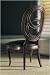 Advocate Black Leather Cameo Back Oval Side Chair
