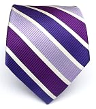 100% Silk Woven Purple and Lavendar Striped Tie