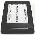 Black Leather Credit Card / ID Holder Money Clip