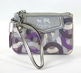 Coach Madison Op Art Chainlink Wristlet Case Bag for Ipod 43314 Purple Multi